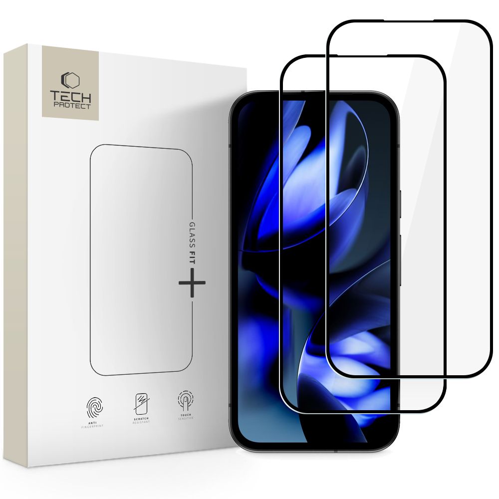 Tech-Protect Glass Fit+ 2-komplektne karastatud klaas Google Pixel 9A / 20A jaoks - must