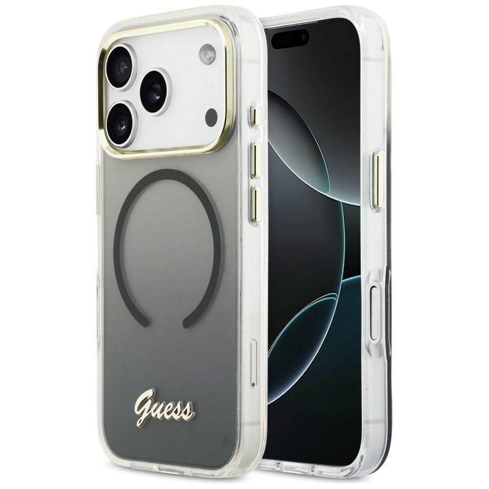 Guess IML Gradient Script Metal MagSafe Ümbris for iPhone 17 Pro Max - must
