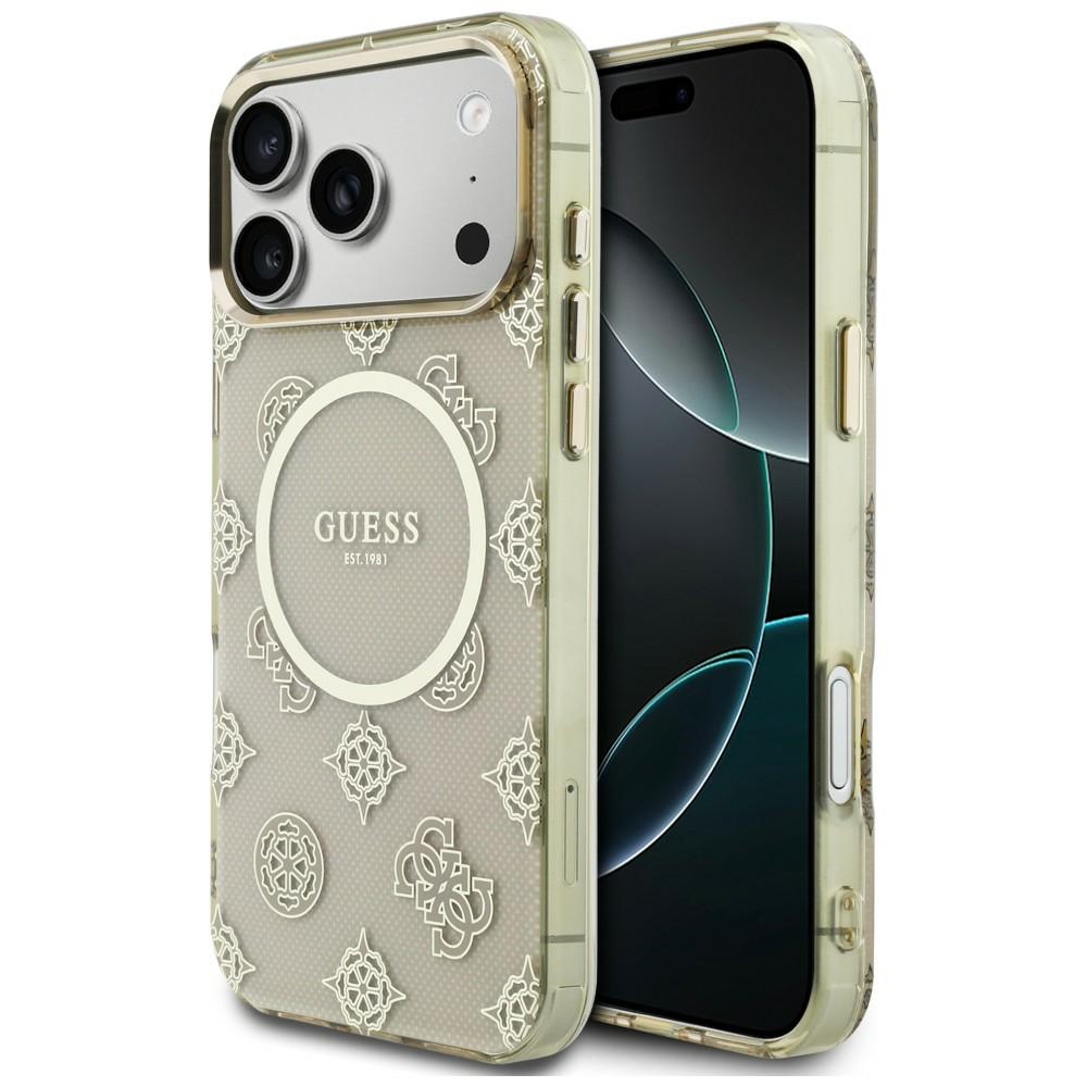 Guess IML Peony Dot MagSafe Ümbris for iPhone 17 Pro Max - beež