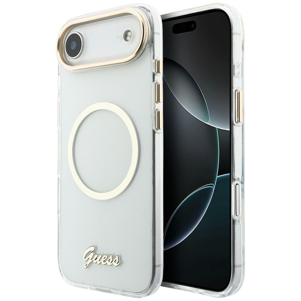 Guess IML Script Metal MagSafe Ümbris for iPhone Air - Clear