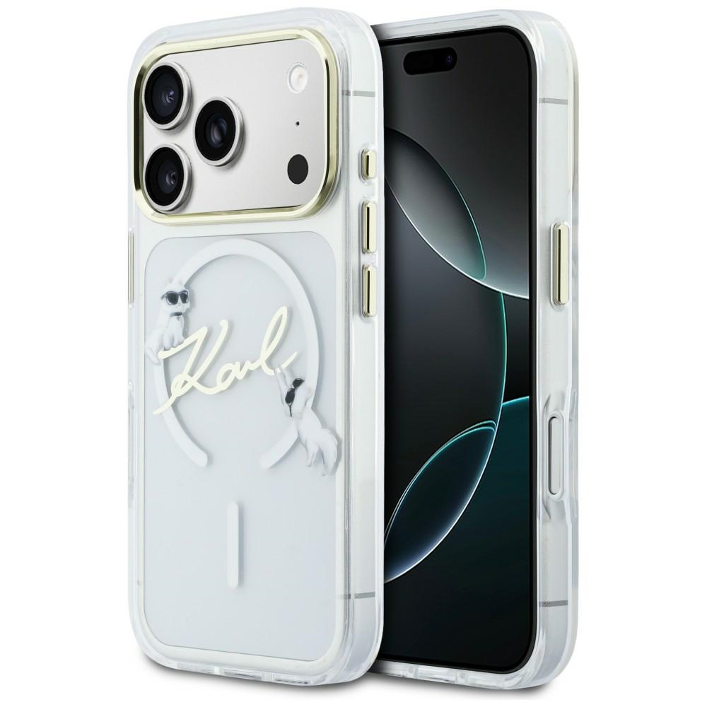Karl Lagerfeld IML Choupettes Karl Script Logo MagSafe Ümbris for iPhone 17 Pro Max - Clear