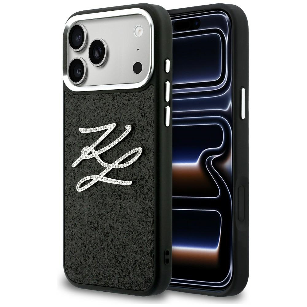 Karl Lagerfeld IML Glitter KL Diamond Logo Ümbris for iPhone 17 Pro Max - must