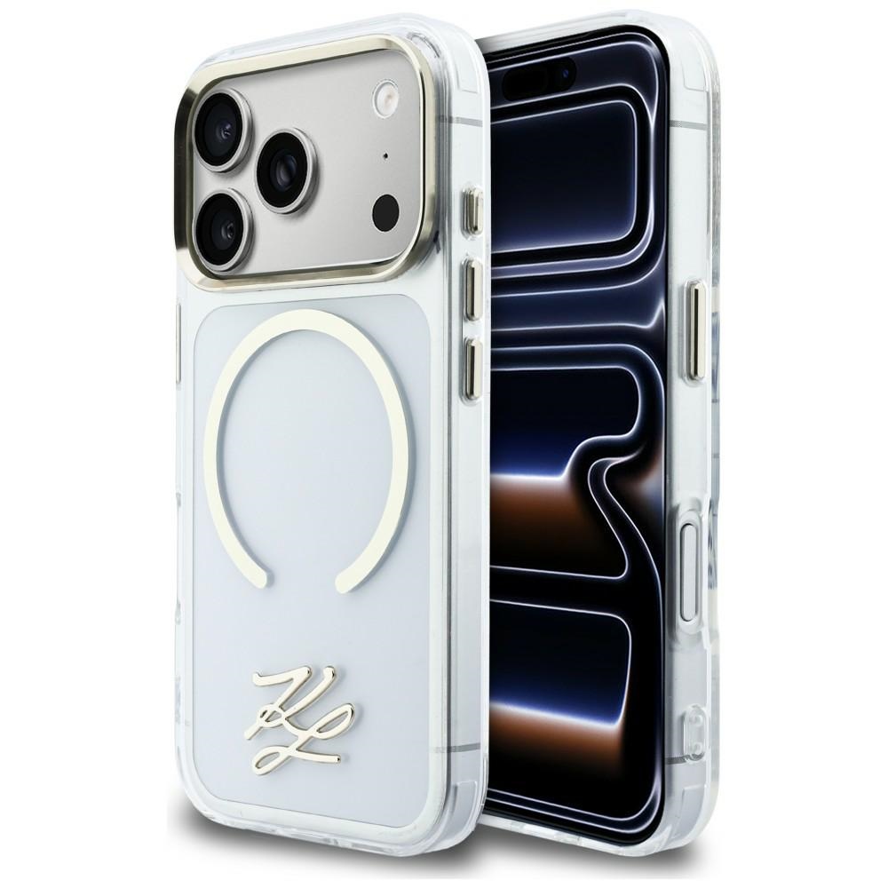 Karl Lagerfeld IML KL Script Logo MagSafe Ümbris for iPhone 17 Pro Max - Clear
