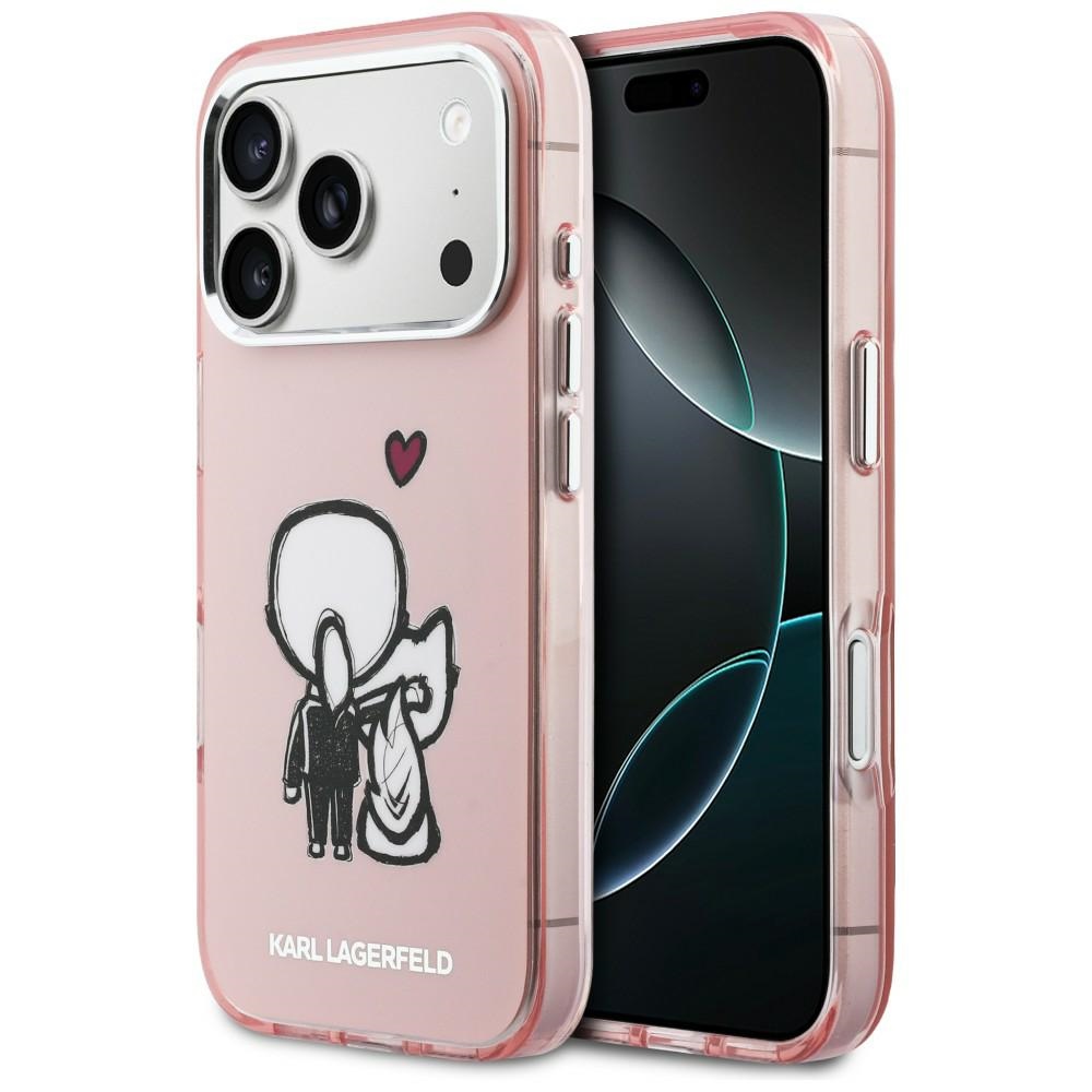 Karl Lagerfeld Karl & Choupette Back MagSafe Ümbris for iPhone 17 Pro - roosa