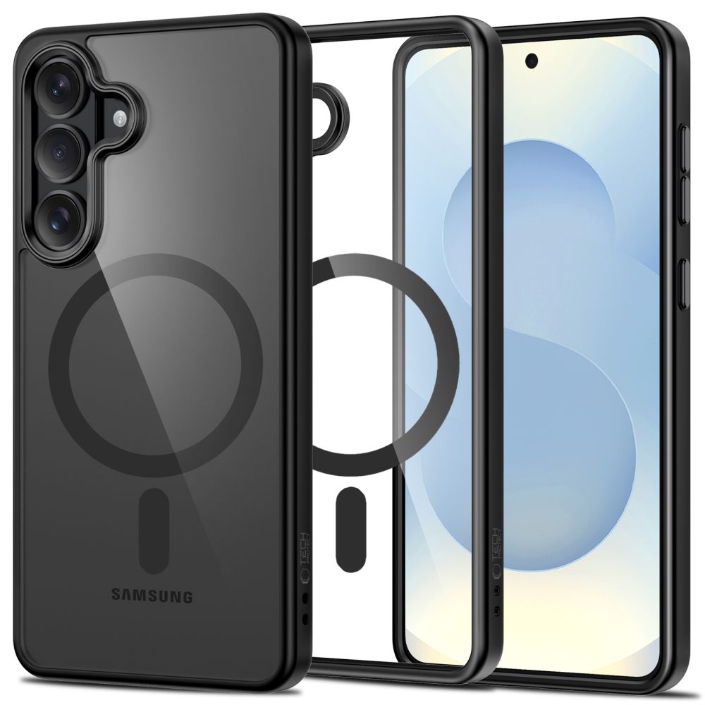 Tech-Protect Magmat MagSafe Ümbris for Samsung Galaxy S26 - läbipaistev must