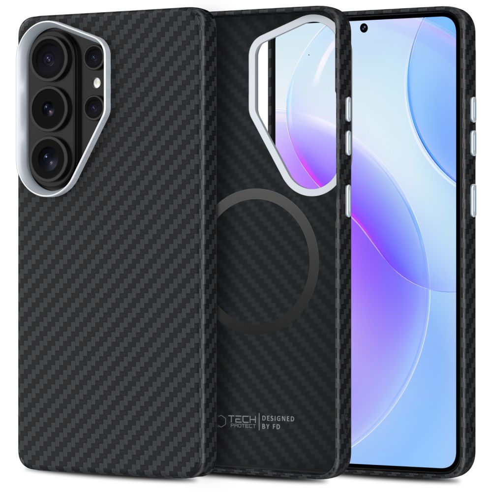 Tech-Protect Ion Carbon MagSafe Ümbris for Samsung Galaxy S26 Ultra - must and hõbedane