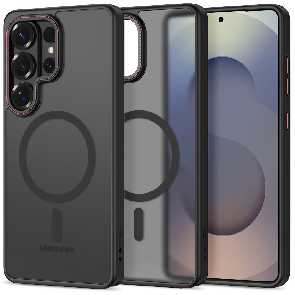 Tech-Protect MagCam MagSafe Ümbris for Samsung Galaxy S26 Ultra - must and punane