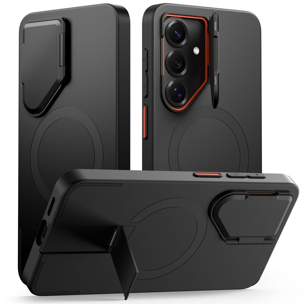 Tech-Protect Kevlar Aura MagSafe Ümbris for Samsung Galaxy S26 - must and oranž