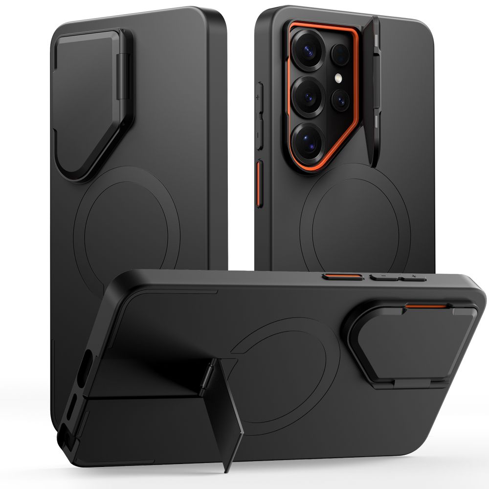 Tech-Protect Kevlar Aura MagSafe Ümbris for Samsung Galaxy S26 Ultra - must and oranž