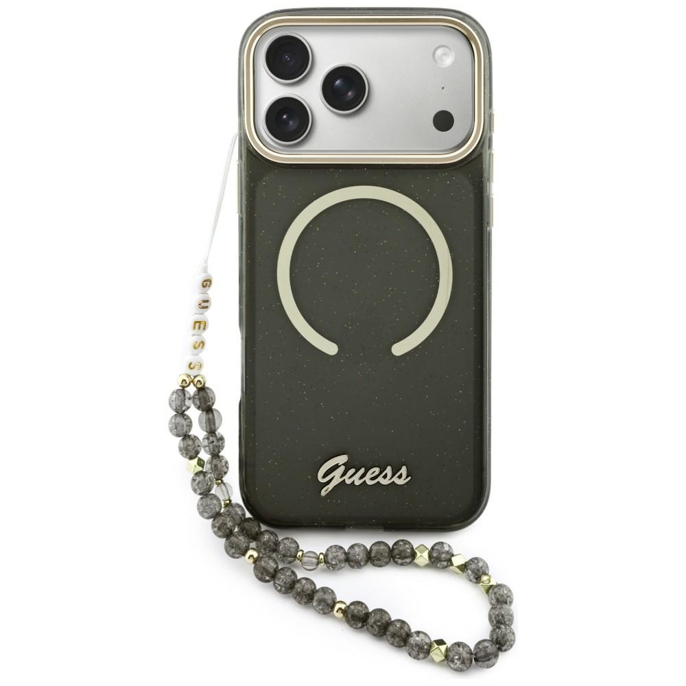 Guess IML Glitters Script Rihm MagSafe ümbris for iPhone 17 Pro Max - must