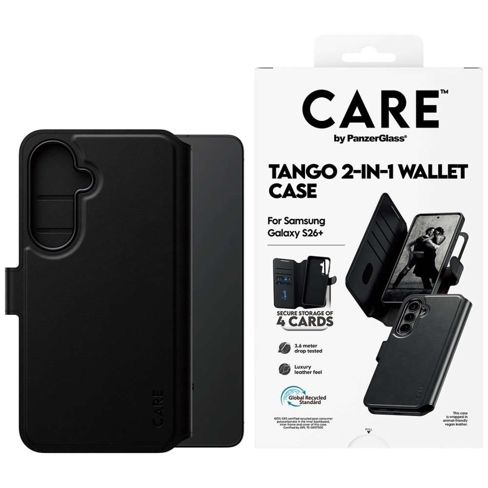 CARE by PanzerGlass Tango 2in1 Wallet ümbris Samsung Galaxy S26+ - must