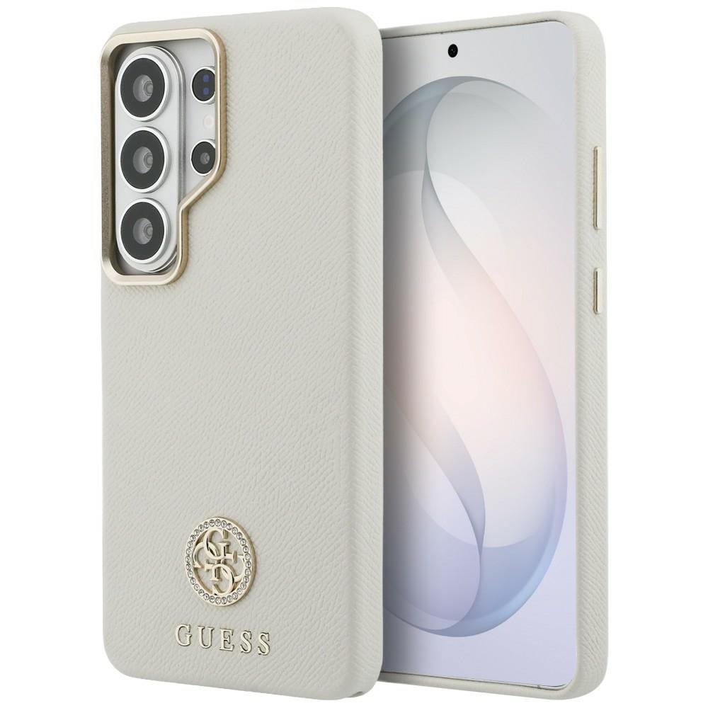 Guess ümbris Rhinestone Round Logo MagSafe Samsung Galaxy S26 Ultra beež