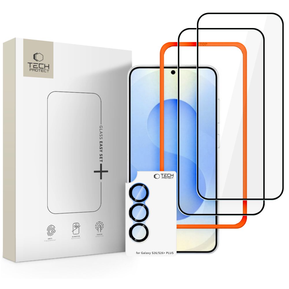 Tech-Protect Easy Set+ 3-pakk karastatud klaas Galaxy S26 must