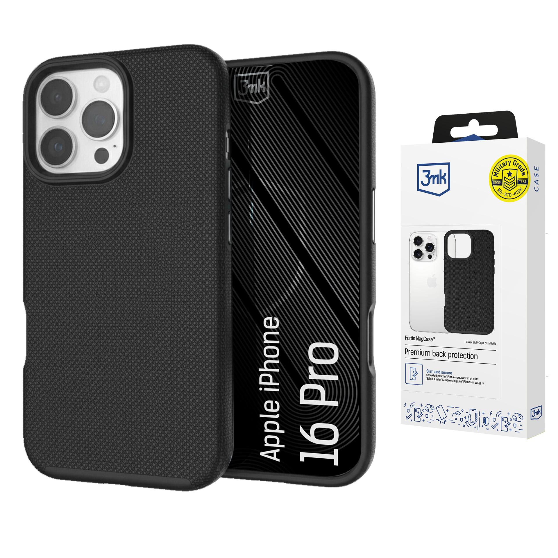 3mk Fortis MagCase ümbris iPhone 16 Pro, must