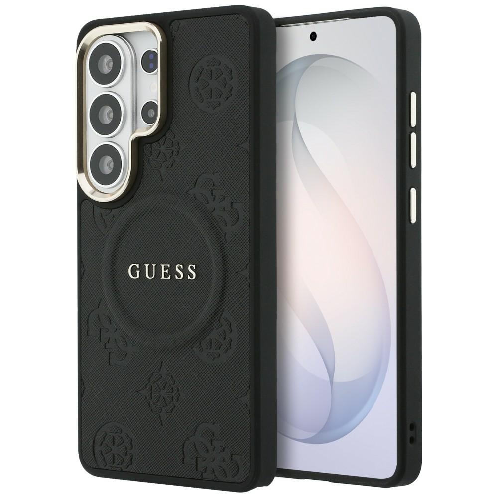 Guess Saffiano Peony Embossed Ring MagSafe ümbris Samsung Galaxy S26 Ultra must