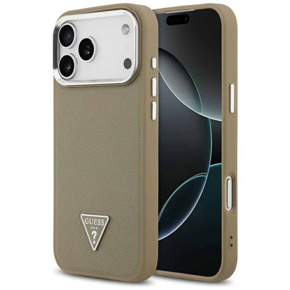 GUESS ümbris jaoks IPHONE 17 Pro Max compatible with MagSafe GUHMP17XPGTSPSW (Grained PU Triangle Logo) brown
