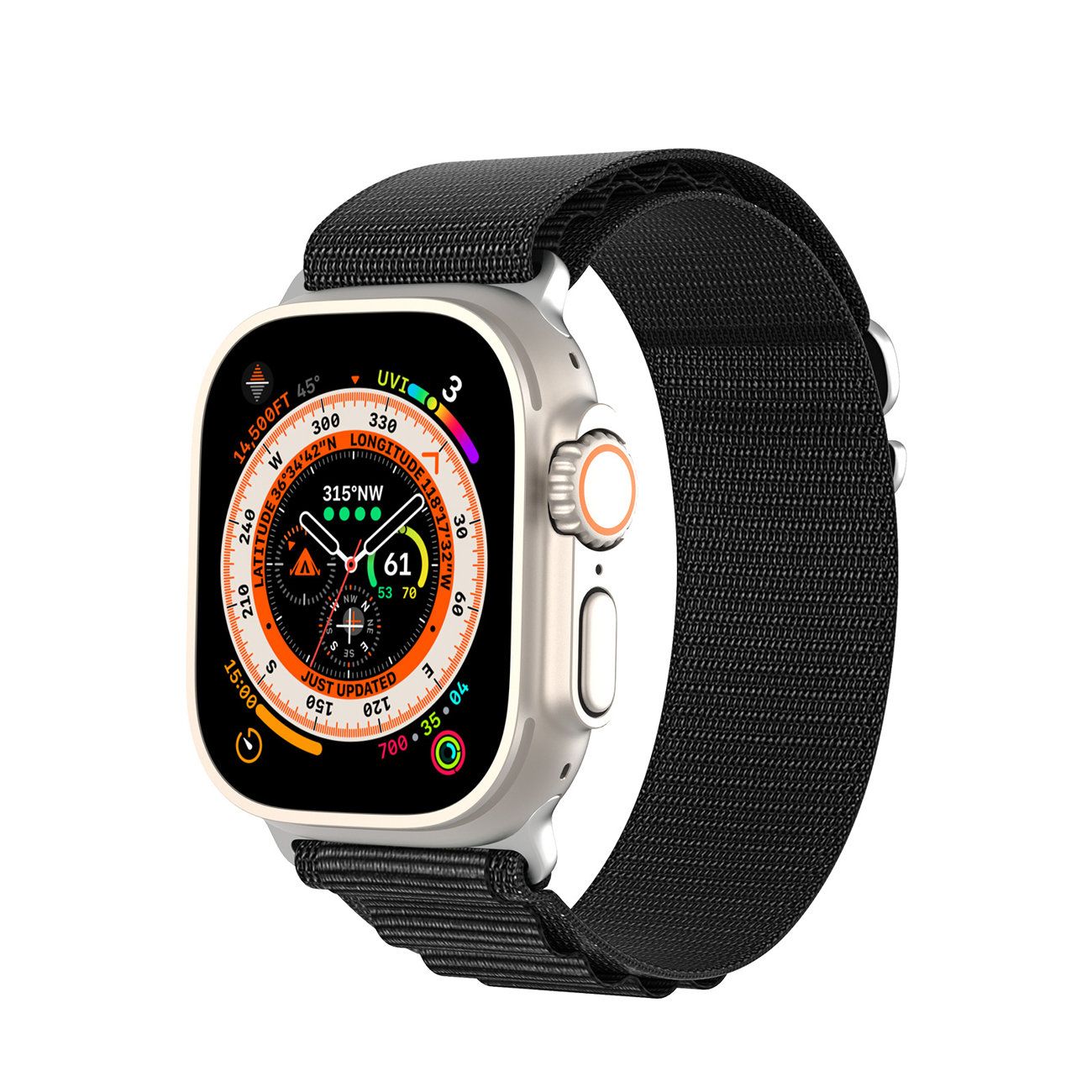 DUX DUCIS strap GS nylon jaoks Apple Watch 42 / 44 / 45 / 49 mm must