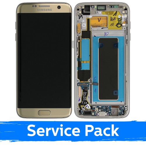 LCD ekraan ühilduv Samsung G935 S7 Edge kuldne (in Service Pack box)(NoFrame version)