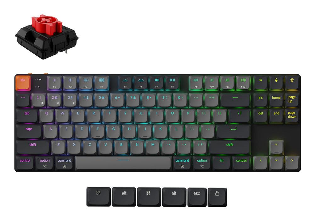 Juhtmevaba klaviatuur KEYCHRON K1 RGB must K1X-B1