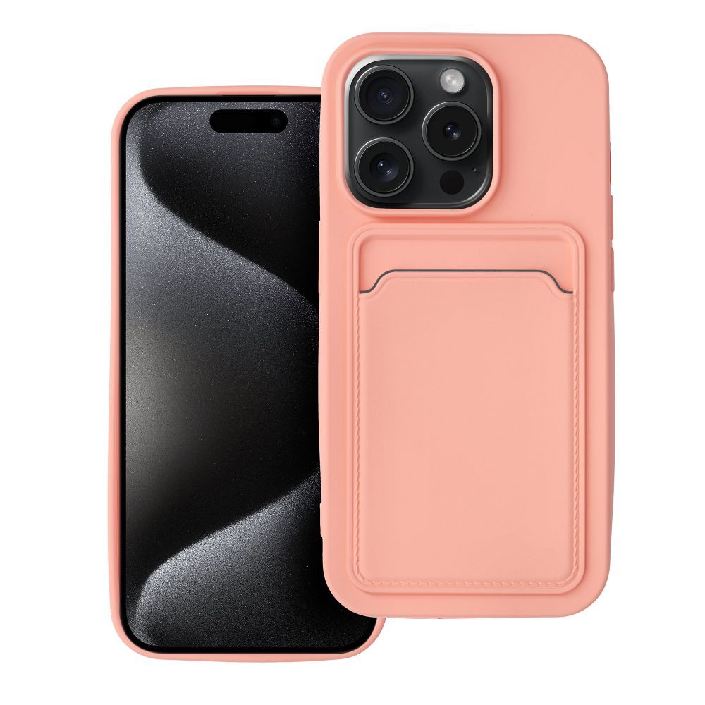 Ümbris jaoks iPhone 15 PRO Card Ümbris roosa