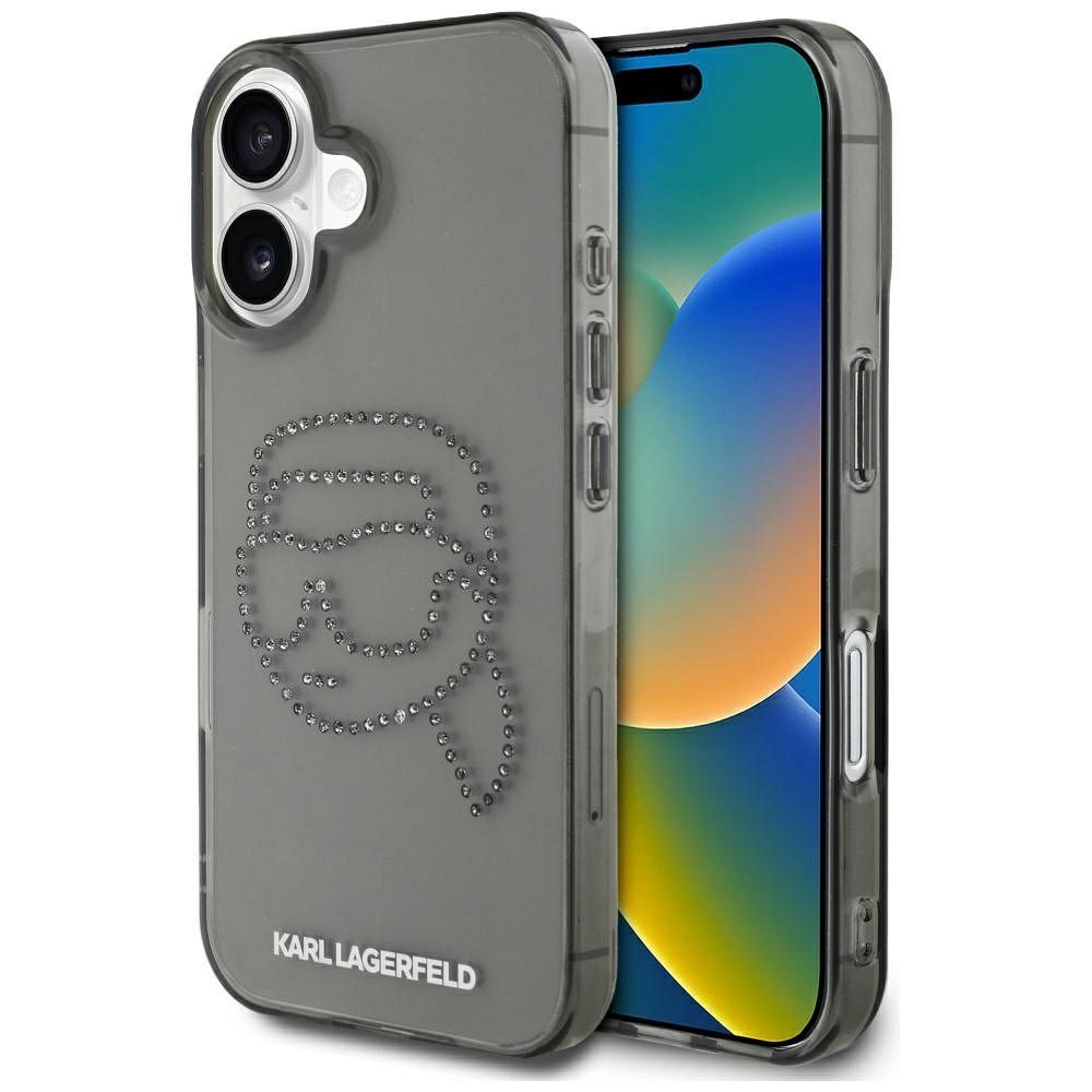 KARL LAGERFELD ümbris jaoks IPHONE 16 Pro KLHCP16LHKHDCELK (IML Rhinestones S K Head) must