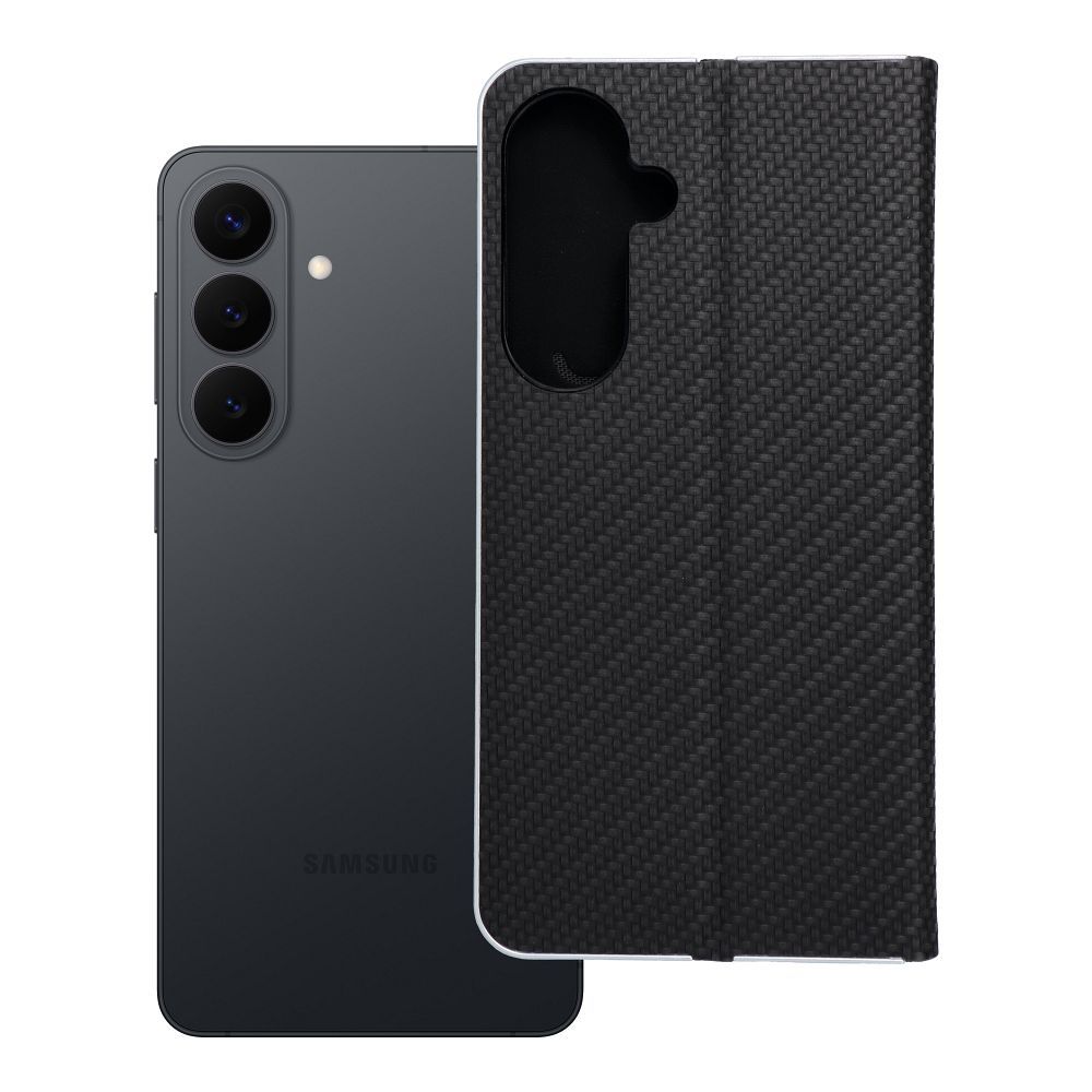 Флип-чехол для Samsung S26 Plus Luna Book Carbon чёрный