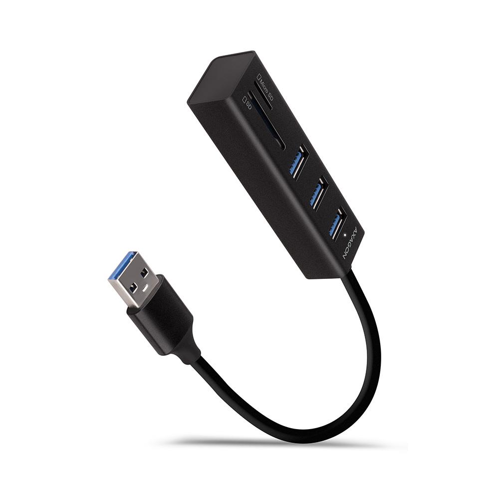 USB3.2 jaotur 3 pordi SD MicroSD 0.2m HMA-CR3A Axagon