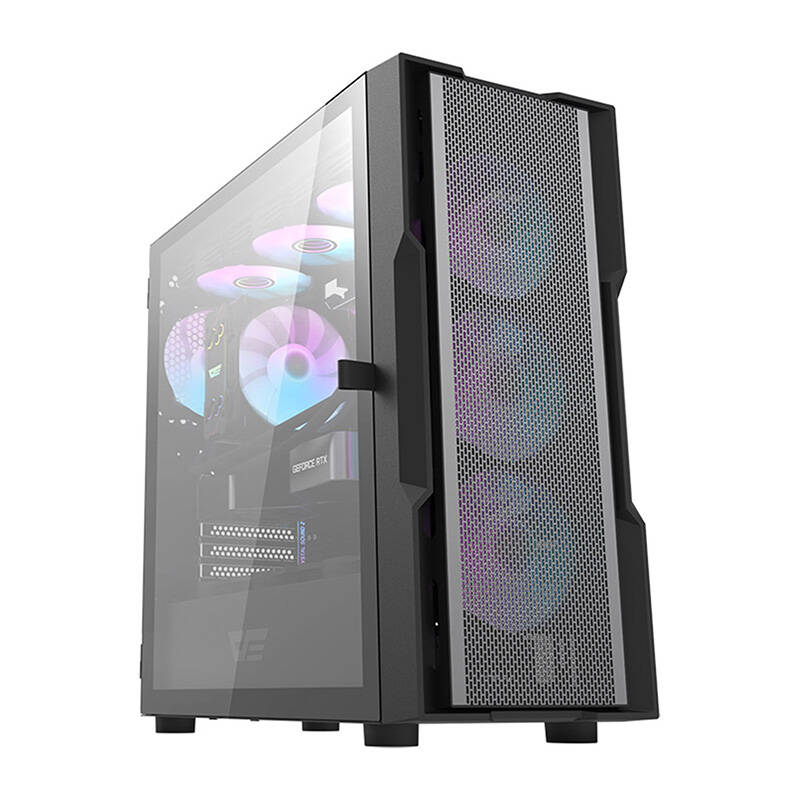 Darkflash DK431 Mesh computer ümbris (must) + 4 ARGB fans