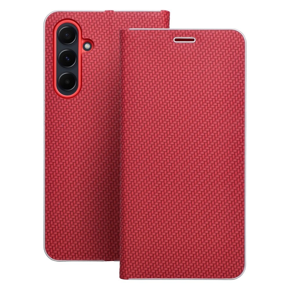 Flip чехол для Samsung A55 5G Luna Book Carbon красный