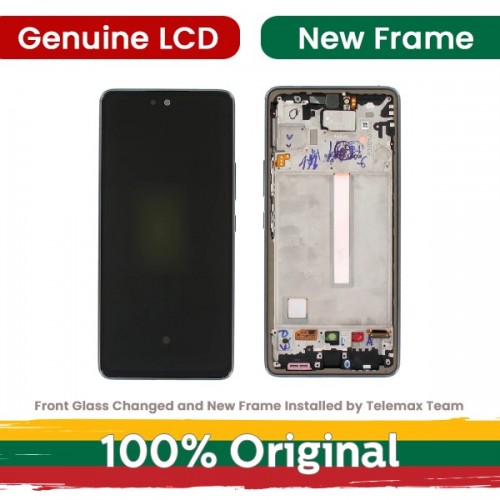 LCD Display Compatible With Samsung A536 A53 5G with Frame / White / (Renewed: Telemax)