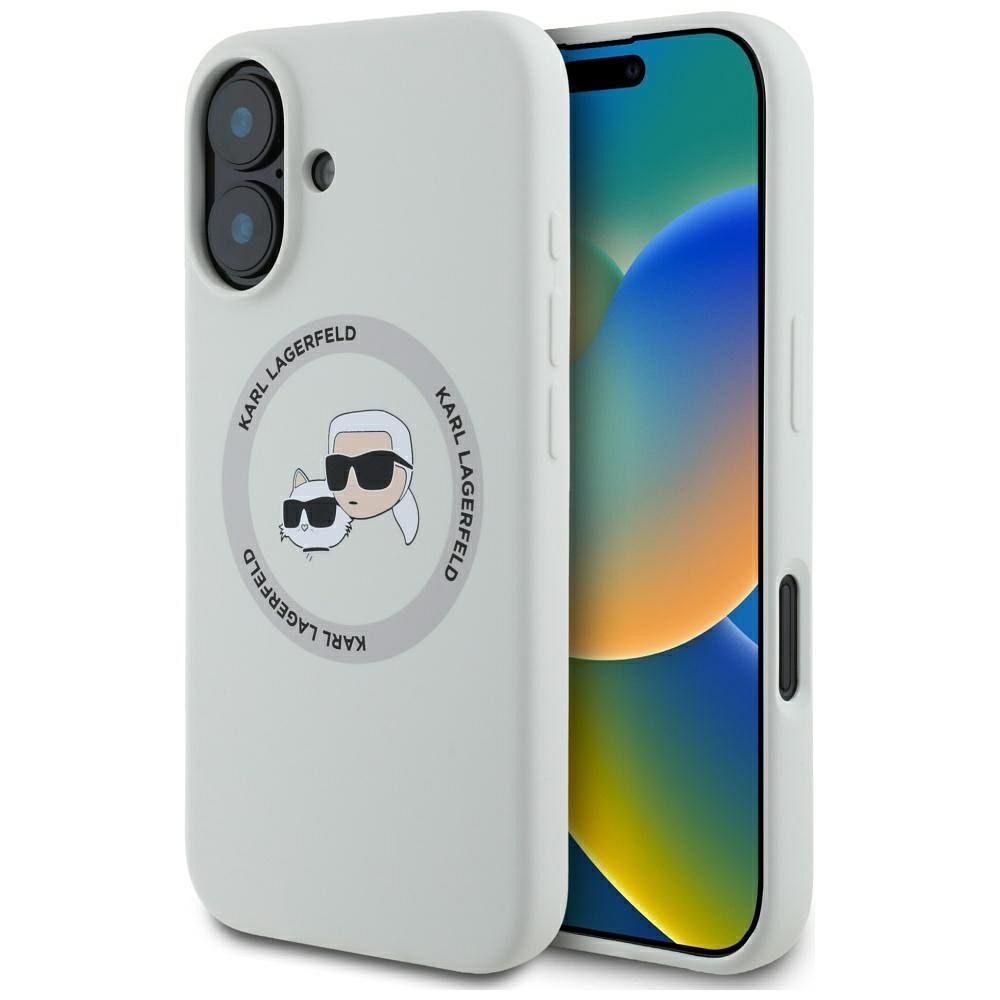 KARL LAGERFELD ümbris jaoks IPHONE 16 compatible with MagSafe KLHMP16SSKCHTCE (Silicone KC Heads) beige