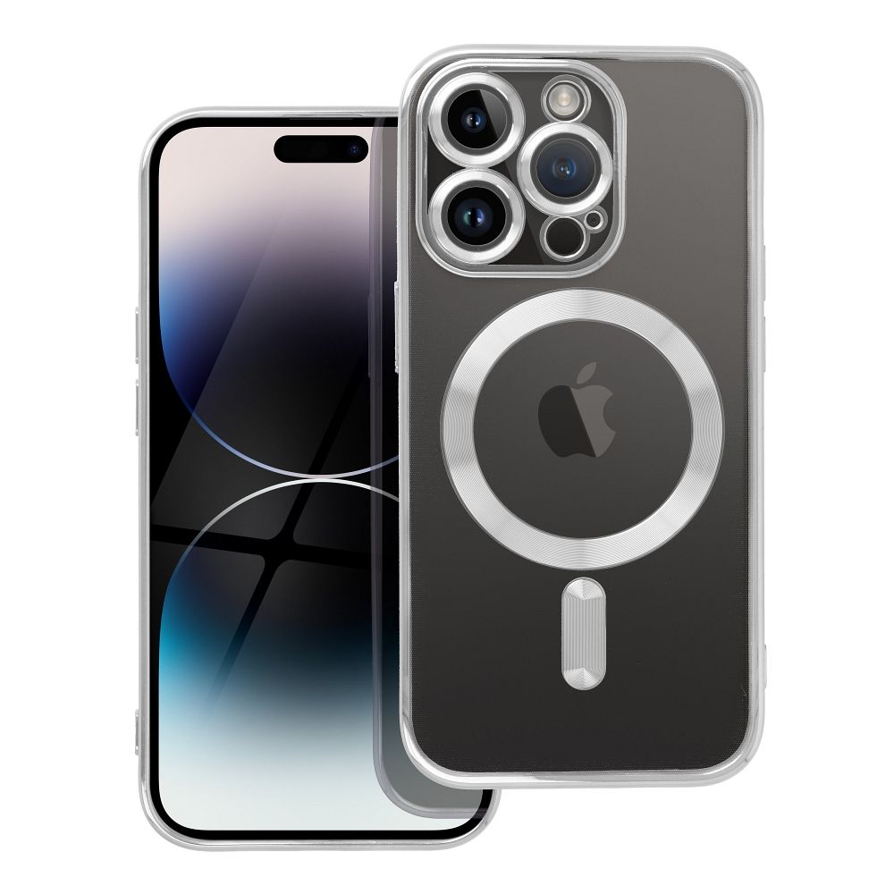 ELECTRO MAG COVER case compatible with MagSafe jaoks IPHONE 14 Pro hõbedane