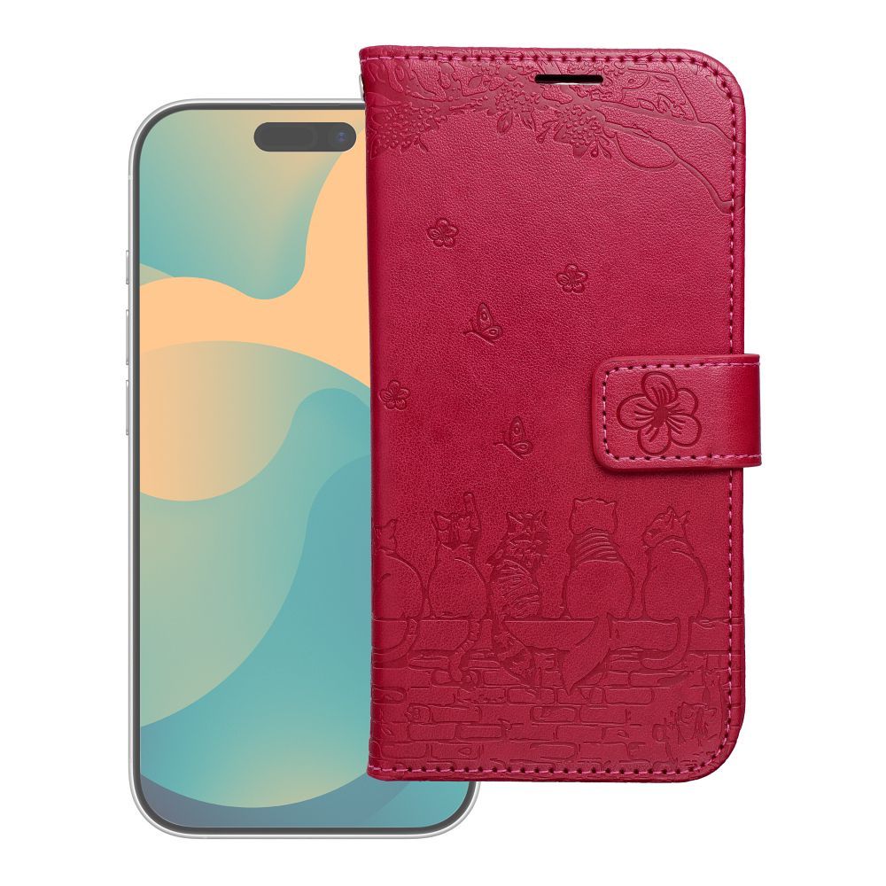 MEZZO Book чехол для iPhone 17 Pro Max кошки красный