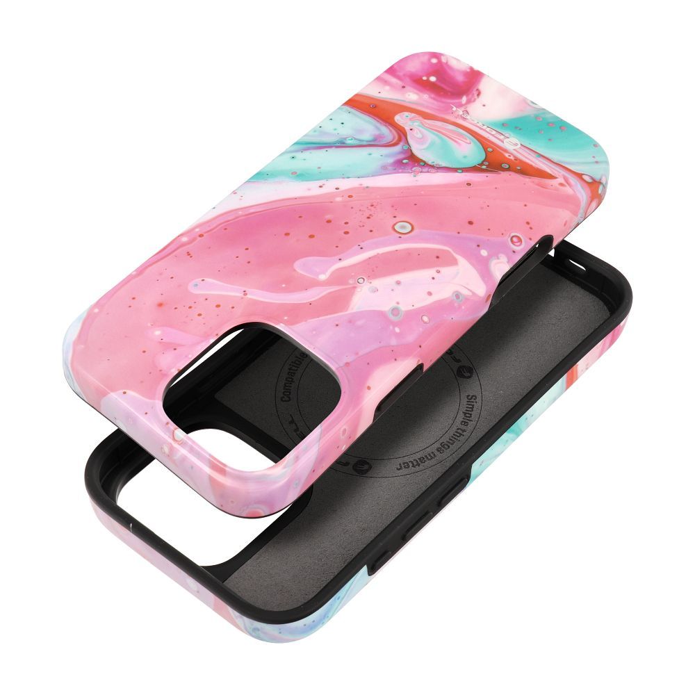 Ümbris jaoks iPhone 16 PRO MAX Forcell F-Protect Mirage compatible with Magsafe Military Drop-Test roosa marble