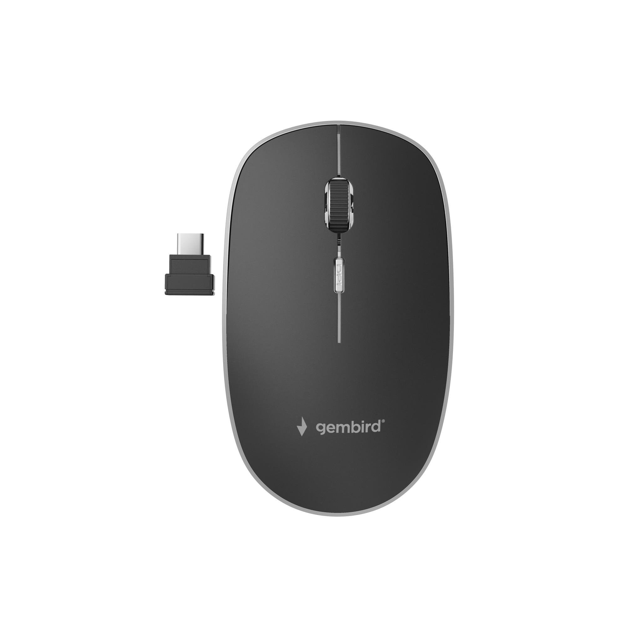 Hiir USB-C Optiline WRL MUST/Vaikne MUSW-4BSC-01 GEMBIRD