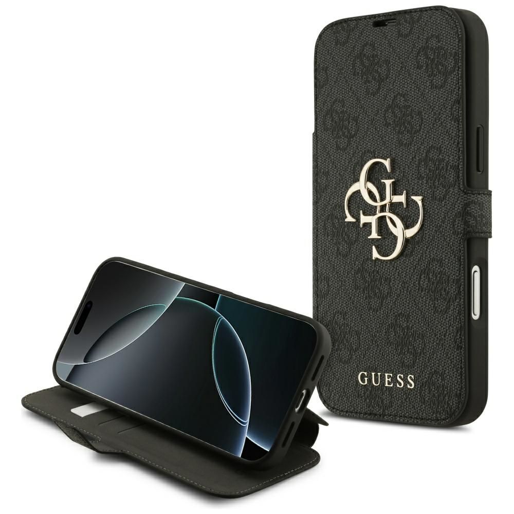 GUESS book ümbris jaoks IPHONE 17 Pro Max GUBKP17X4GMGGR (PU 4G Metal Logo) must