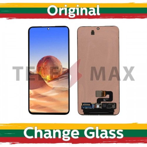 LCD Display Compatible With Samsung S906 S22 Plus juodas originalus (Atnaujintas: Telemax) (NoFrame versija)