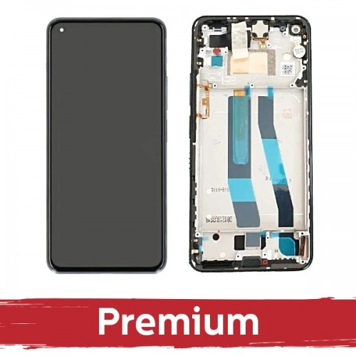 LCD Display Compatible With Xiaomi Mi 11 Lite 5G NE (Mi 11 Lite 4G/5G) with Frame / Truffle Black / OEM
