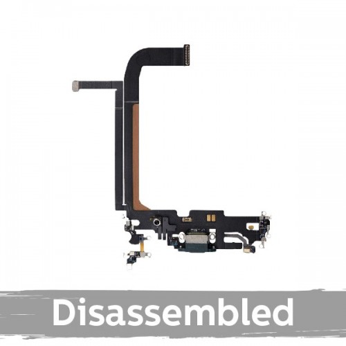 Charging Port Compatible With iPhone 13 Pro Max with Flex / Silver / (100% original / Used)