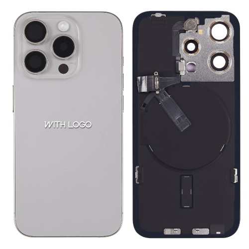 Back Cover Compatible With iPhone 15 Pro Max / Natural Titanium / (All parts included) / OEM