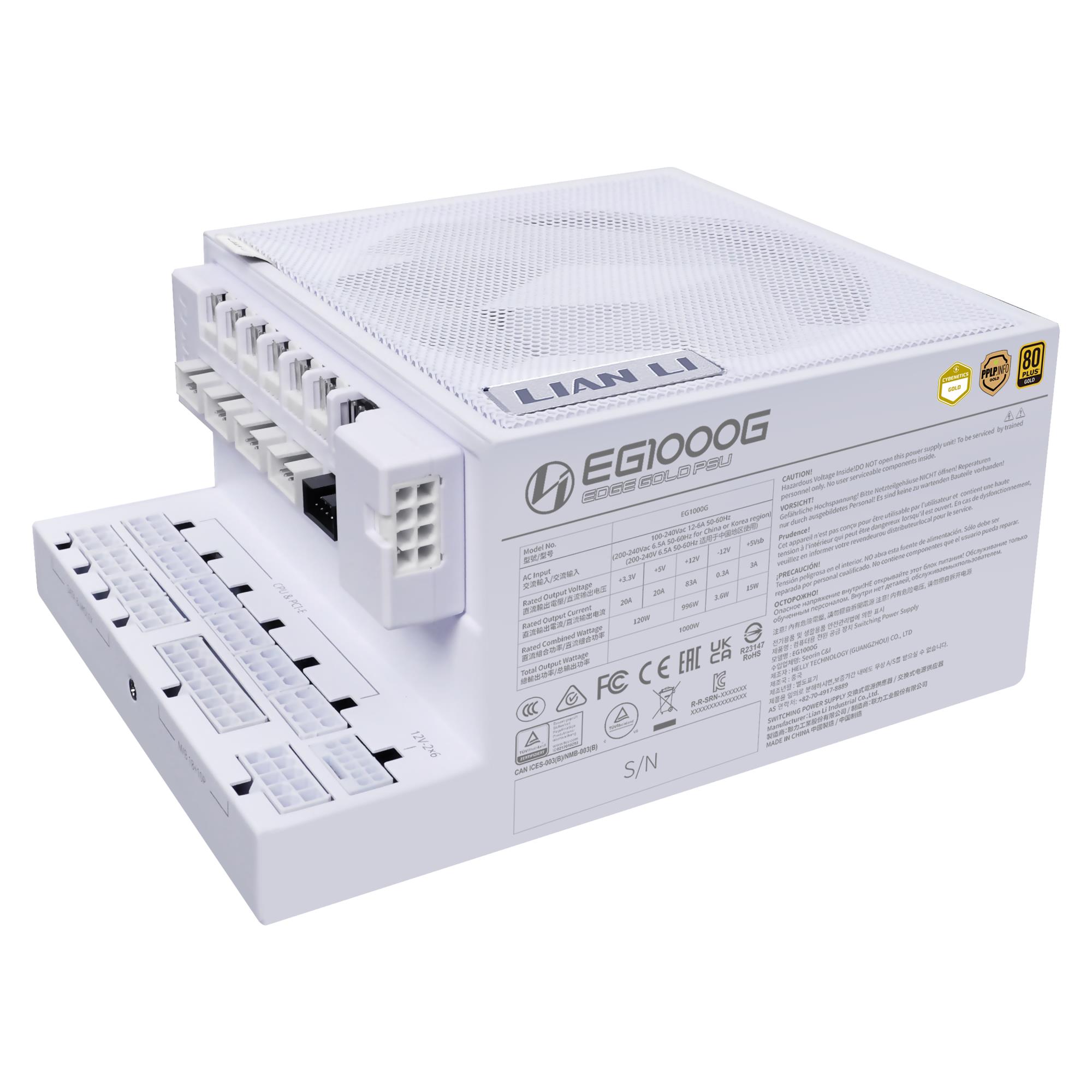 Lian Li Edge Gold 1000W toiteplokk 80+ Gold valge
