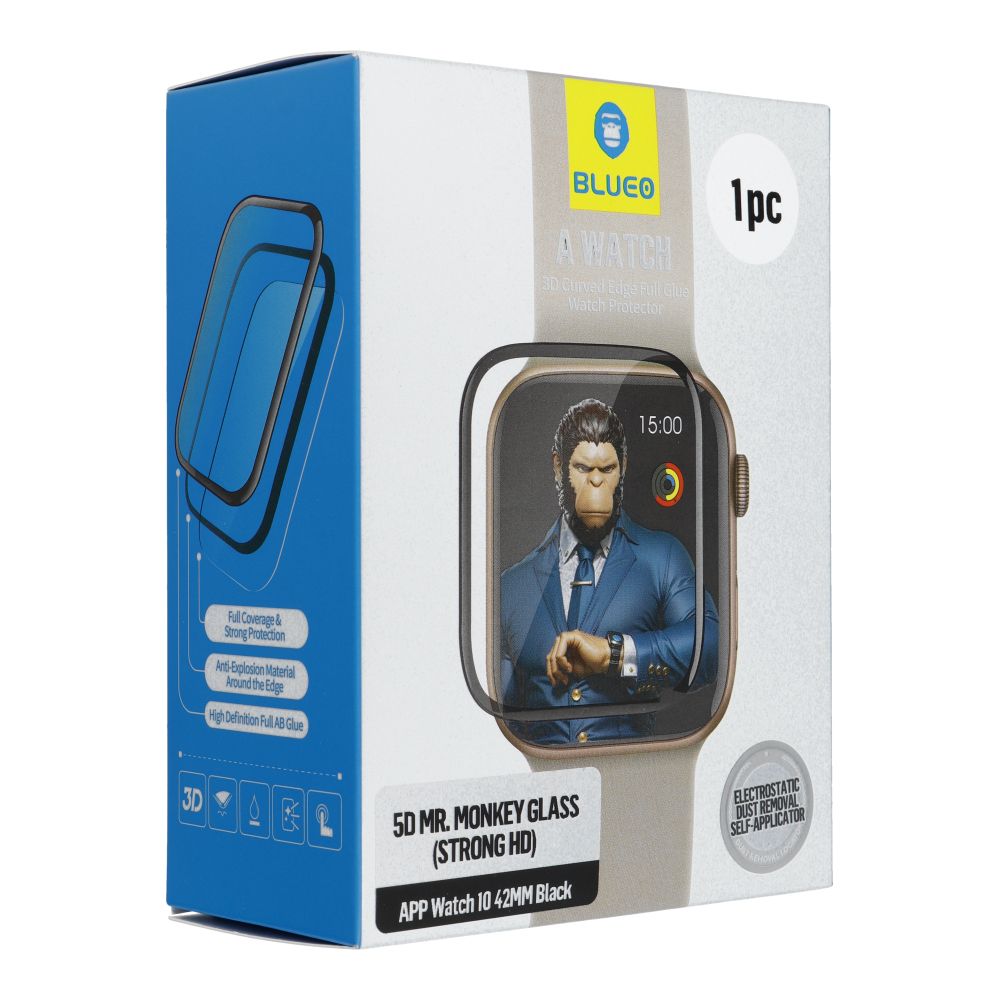 5D Mr. Monkey Glass - jaoks Apple Watch 10/11 42MM must (Strong HD)