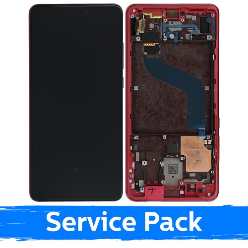 LCD ekraan ühilduv Xiaomi Mi 9T (Mi 9T Pro) raamiga Flame Red (service pack)