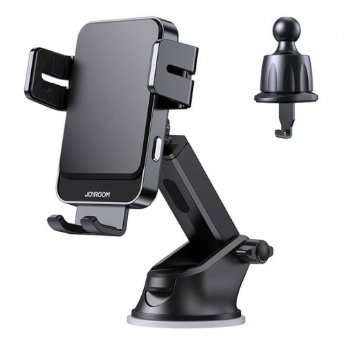 Autokinnitusein Joyroom ZS219 must / automaatne lukustus (juhtmevaba laadimine 15W) (mitte-magnetiline / kleepiv alus)