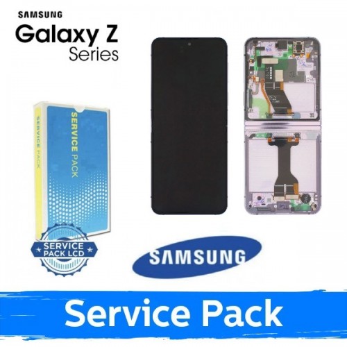 LCD ekraan ühilduv Samsung F731 Z Flip5-ga raamiga / lilla / (Service Pack)