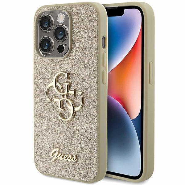 GUESS ümbris jaoks IPHONE 15 Pro GUHCP15LHG4SGD (Fixed Glitter Big 4G) kuldne