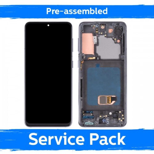 LCD Display Compatible With Samsung G991 S21 with Frame / Phantom Pink / (Pre-assembled Service Pack)