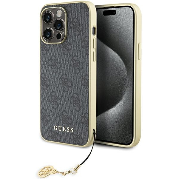 Guess 4G Charms Collection чехол для iPhone 15 Pro Max - серый