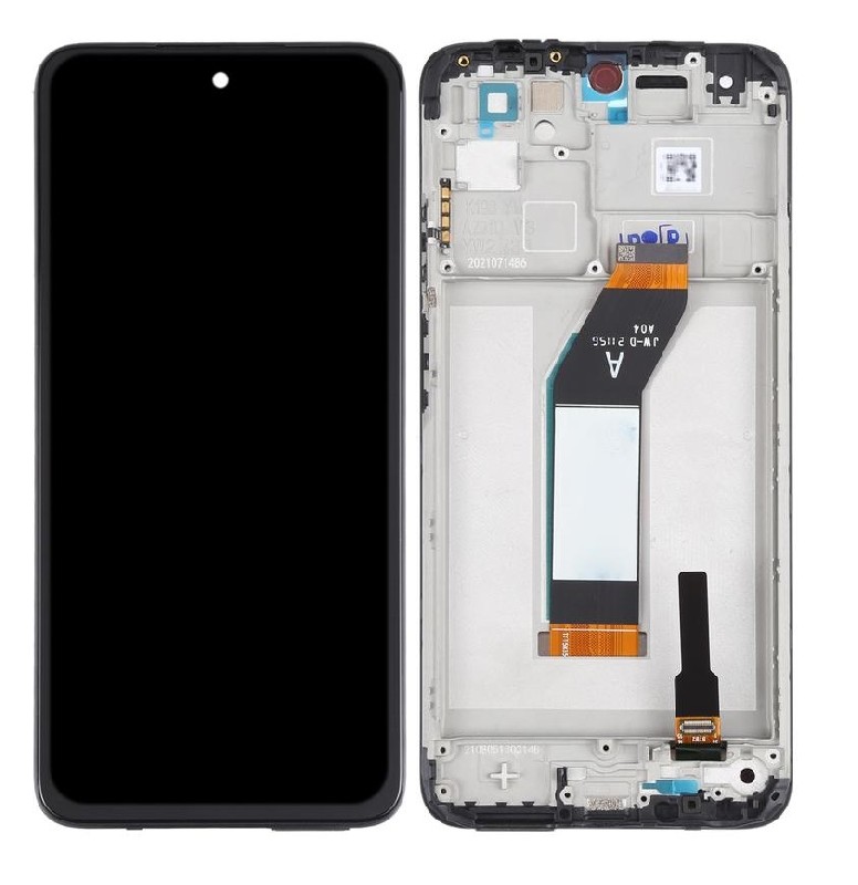 LCD ekraan Xiaomi Redmi 10 2021 puuteekraani ja raamiga must originaal (service pack)