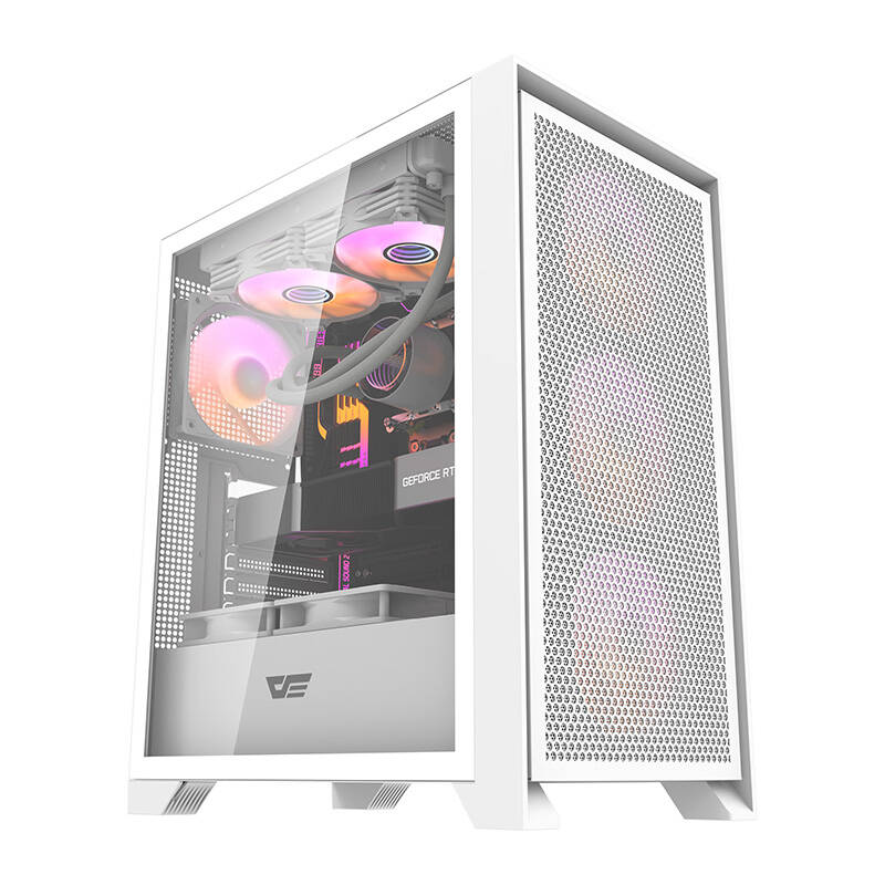 Darkflash DRX70 MESH computer ümbris (valge) + 4 RGB fans